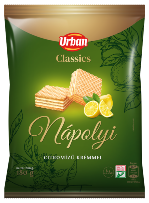 Urbán ostya citrom izű krémmel töltött 180g /12/